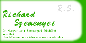 richard szemenyei business card